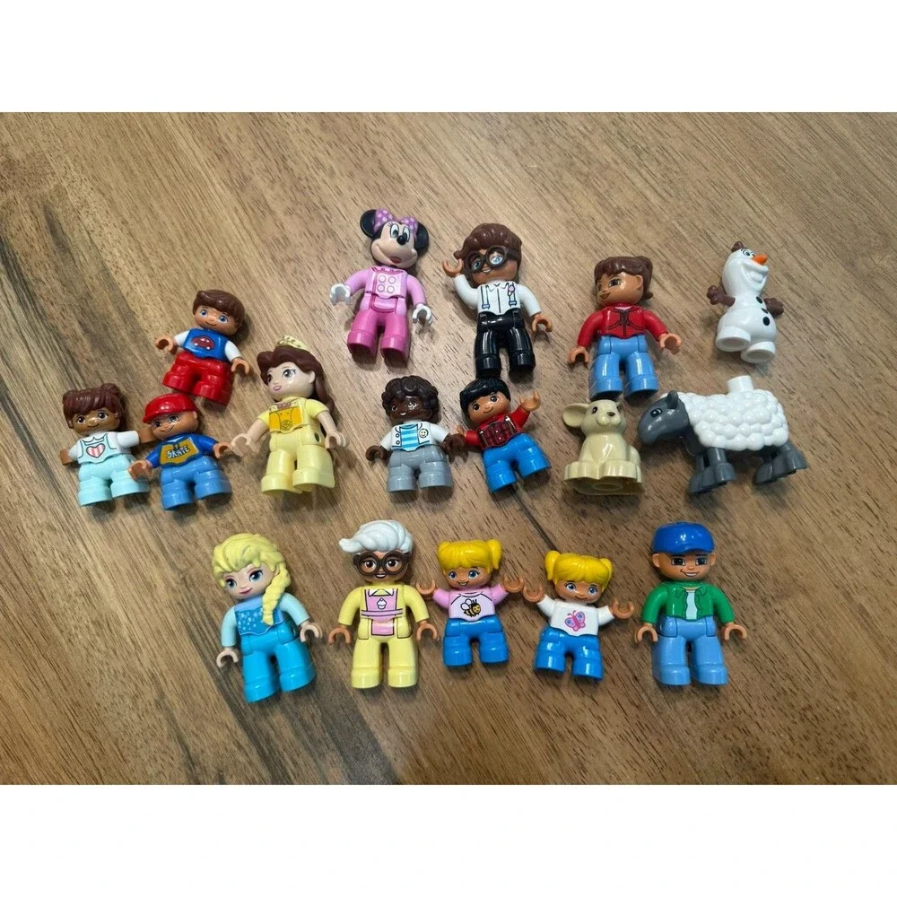 Lego Duplo Figures Lot 17 Disney Minnie Elsa Olaf Belle Animal Family